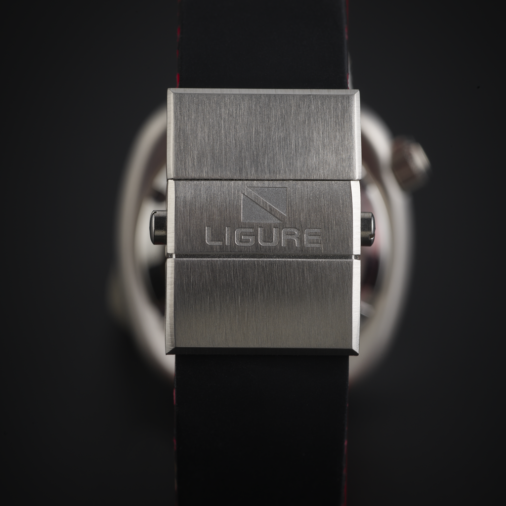 Ligure Il Primo LWT21001 stainless steel watch clasp with engraved Ligure logo