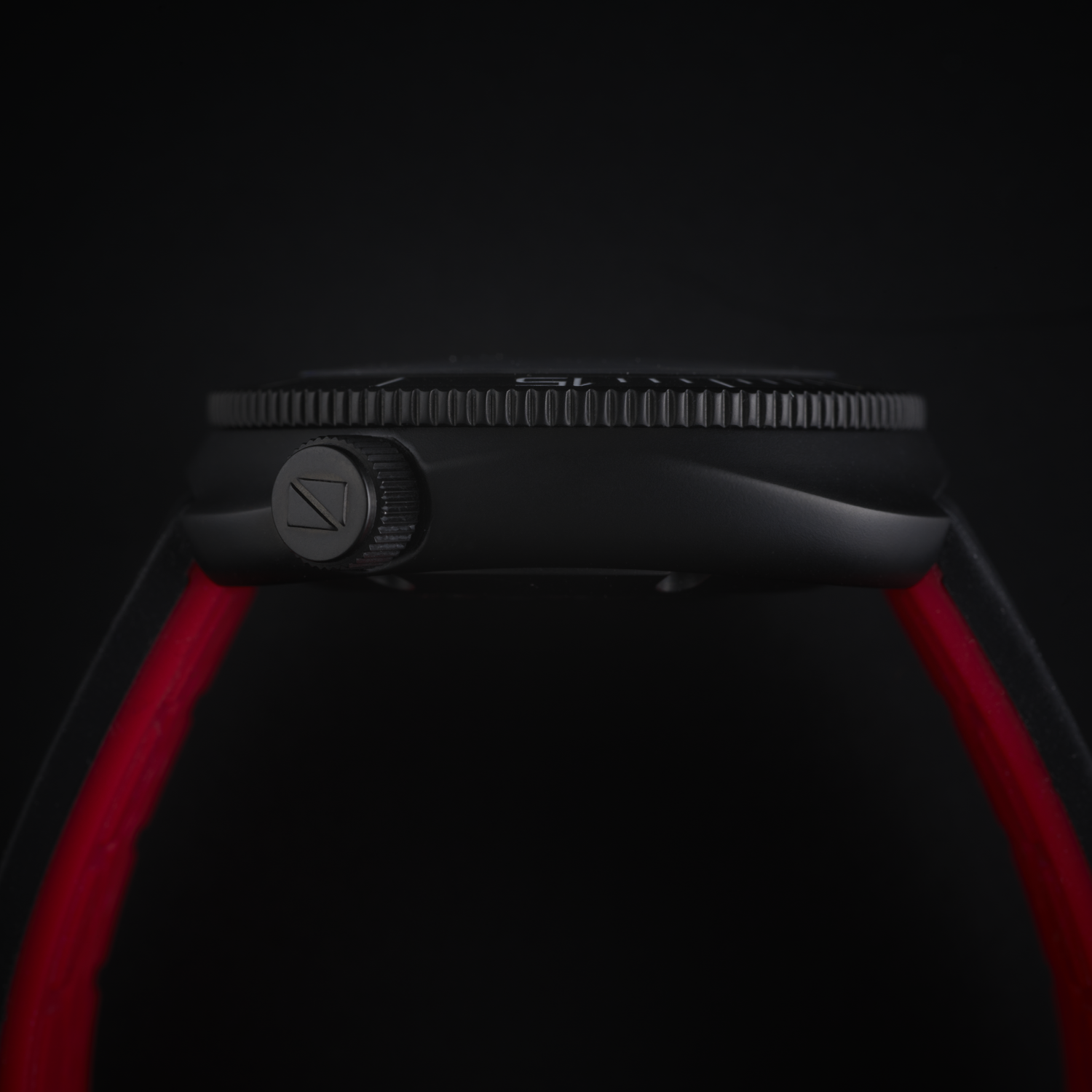 Black Ligure LWT21005N Nero di Seppia  watch with red accents on a black background